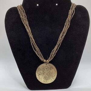 Gold-Tone Beaded Pendant Necklace - Women Jewelry